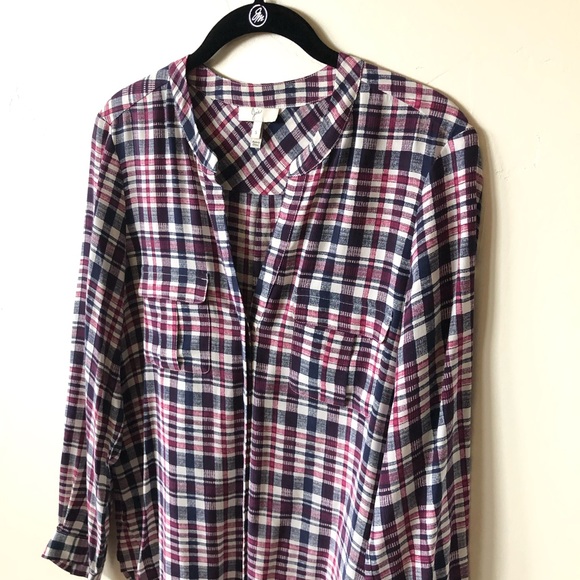 Joie NWOT Silk Plaid Blouse - Picture 7 of 8